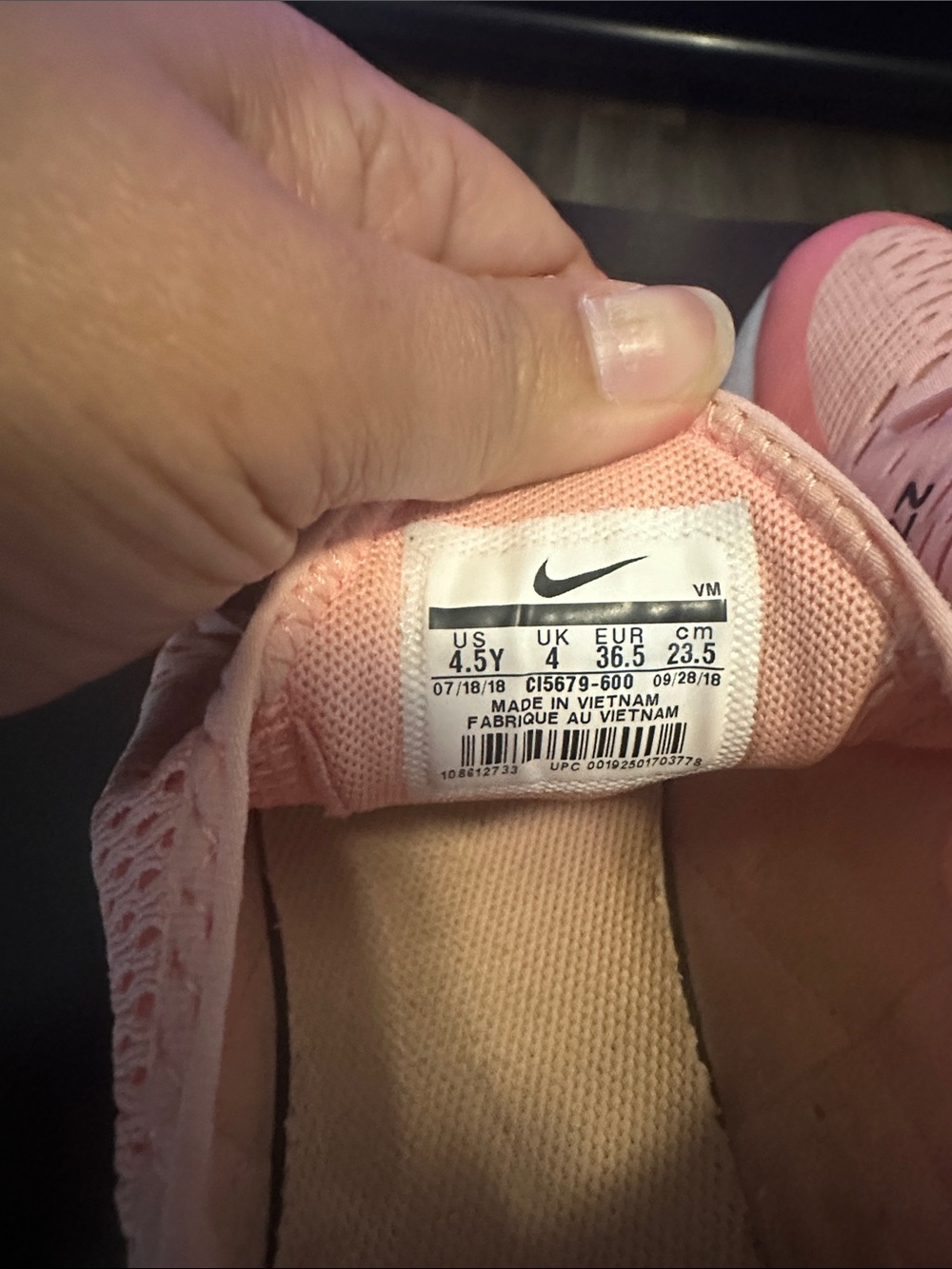 Nike Women’s Air Max 270 React Sneakers - Pink & Black - Picture 5 of 9